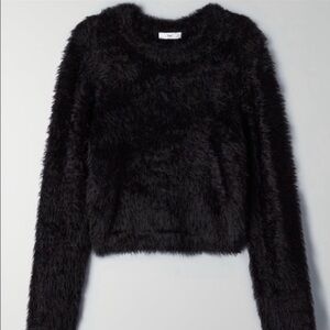 TNA Cropped Soft Fuzzy Sweater